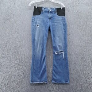 Citizens of Humanity Demy Cropped Flare Maternity Jeans Light Wash Distressed 26